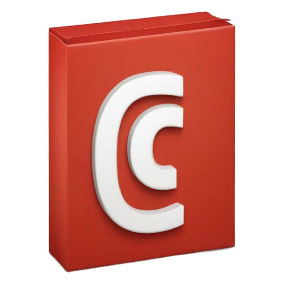 letter C in a red box sticker