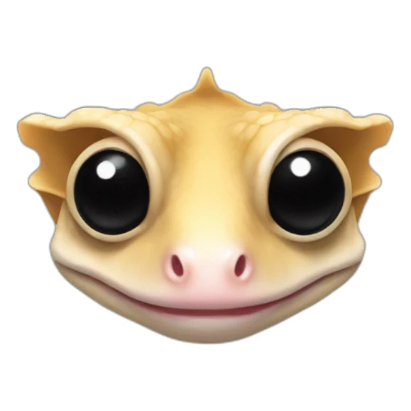 crested gecko black and beige sticker
