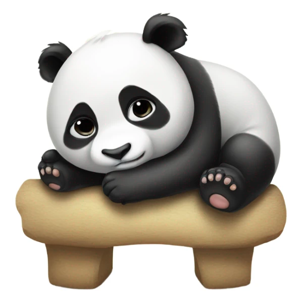 Sad baby panda dreaming about big panda sticker