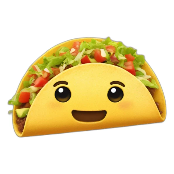 Taco with a face sticker