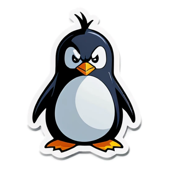 An angry penguin sticker