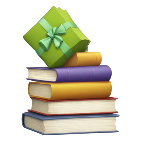 stack of books with a being bow sticker