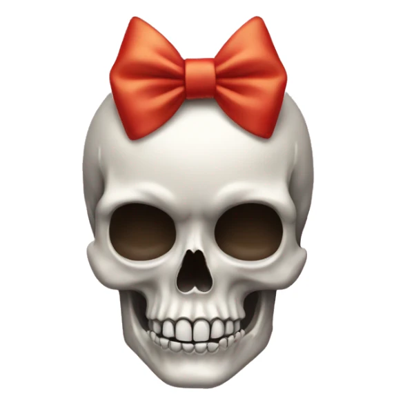 Coquette skull with bow sticker