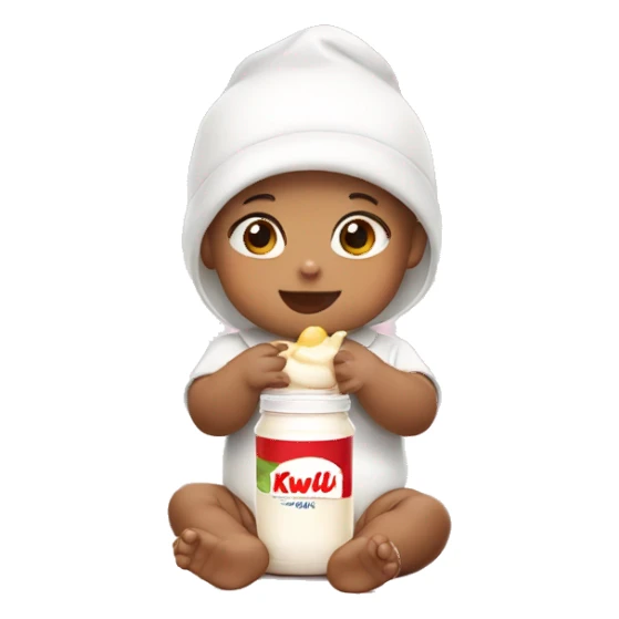 baby with yakult sticker