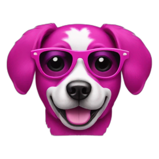 magenta dog with sunglasses sticker