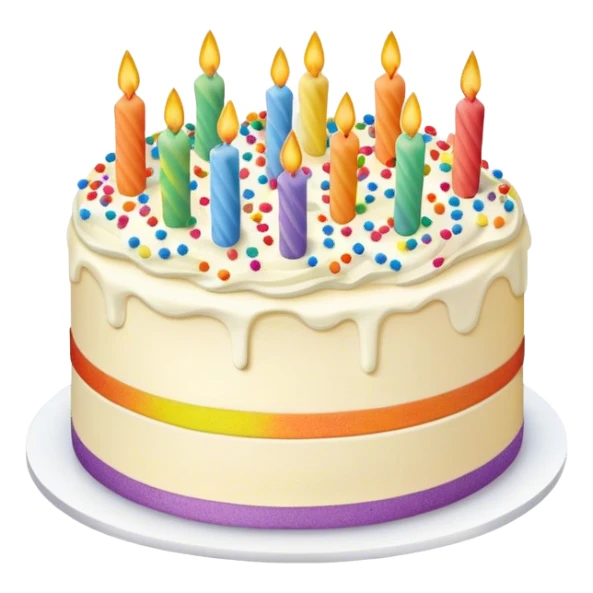 Vanilla buttercream cake with rainbow sprinkles  sticker