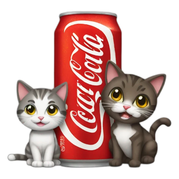 Coke and cat sticker