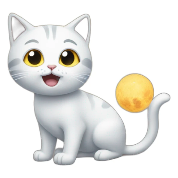 Cat catches comet sticker