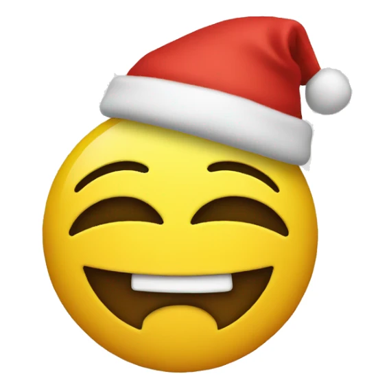 Yellow Smiley face with Christmas hat  sticker