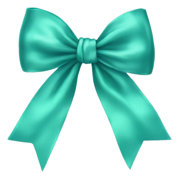 Realistic light teal silk bow sticker