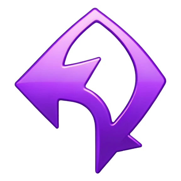 U-turn arrow symbol purple sticker