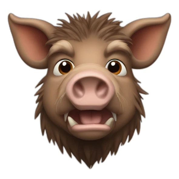 furries brown boar with tusks sticker