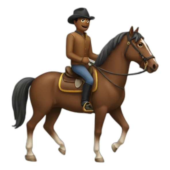 men on a horse sticker