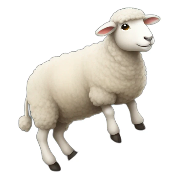 A sheep climbing a rock sticker