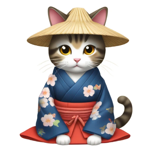 A Japanese Sensei Cat sticker