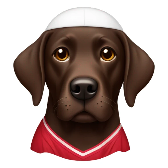 Chocolate lab wearing a Miami Heat jersey  sticker