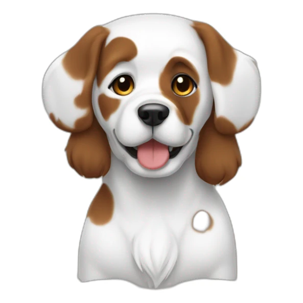 Cachorro branco com manchas marrom sticker