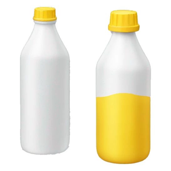 yellow bottle with white top cover sticker