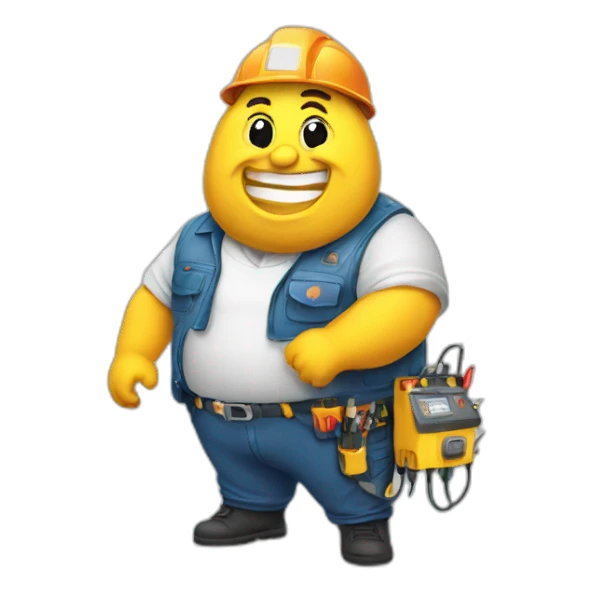 Fat funny Electrician sticker