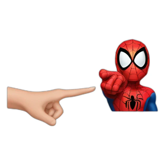 wanda pointing finger at spiderman sticker