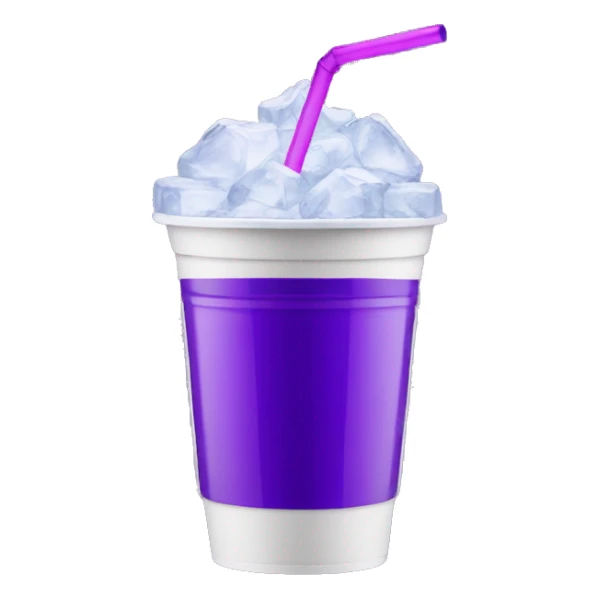 Double styrofoam cup with purple juice and ice in it sticker