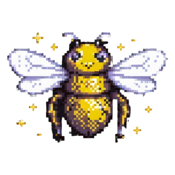 bee with a starry galaxy body sticker