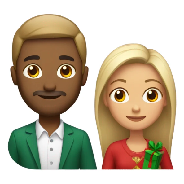 pareja en navidad sticker