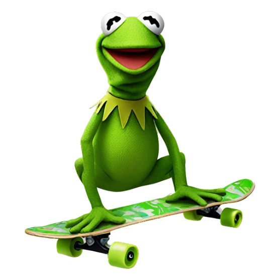 kermit the frog on a skateboard  sticker