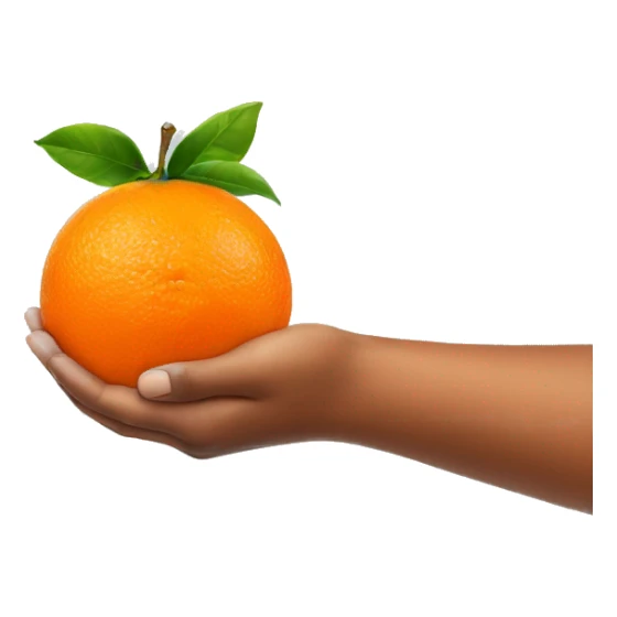 hand squeezing the orange sticker