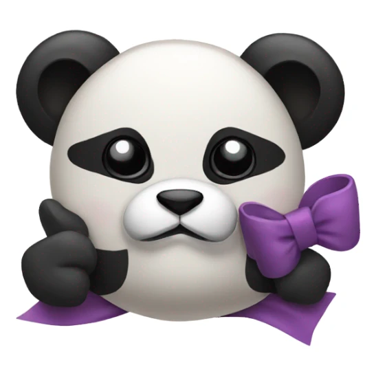 Bow with a panda sticker