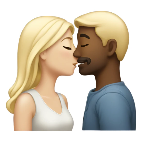 Light colour couple kissing sticker