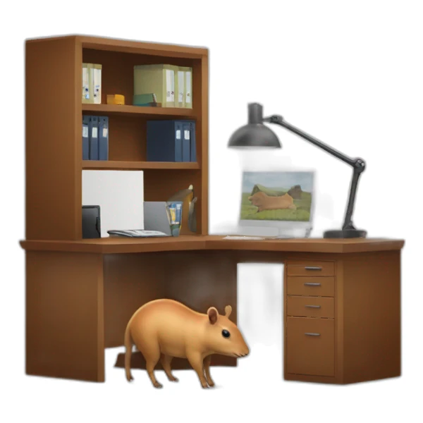 capivara home office sticker
