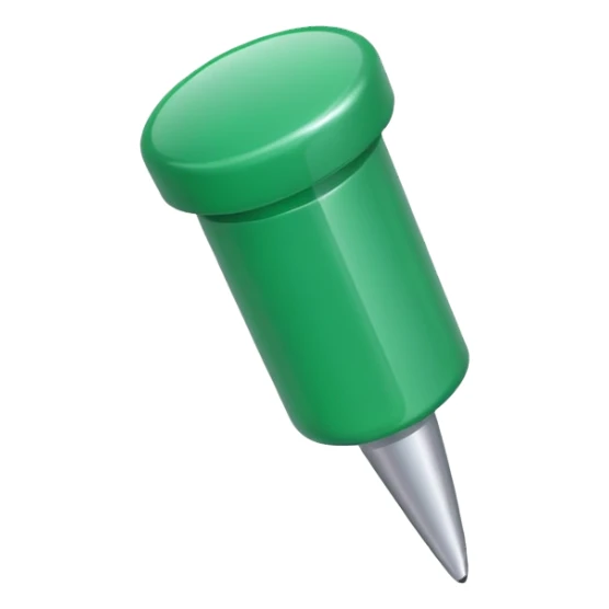 green push pin sticker