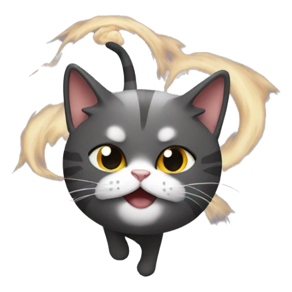 Cat wearing tornado sticker