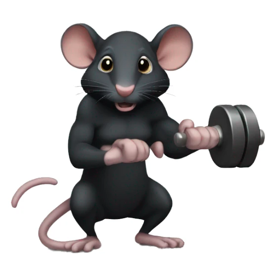 Dumbbell black rat sticker