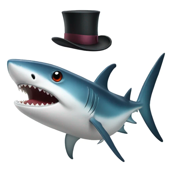 Shortfin mako with a top hat sticker