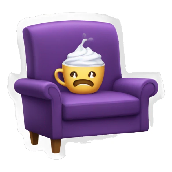 Cup of purple sofa sticker