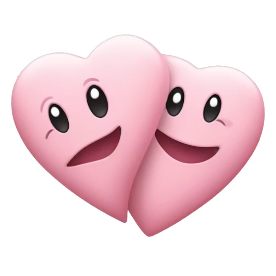 two pastel pink hearts sticker