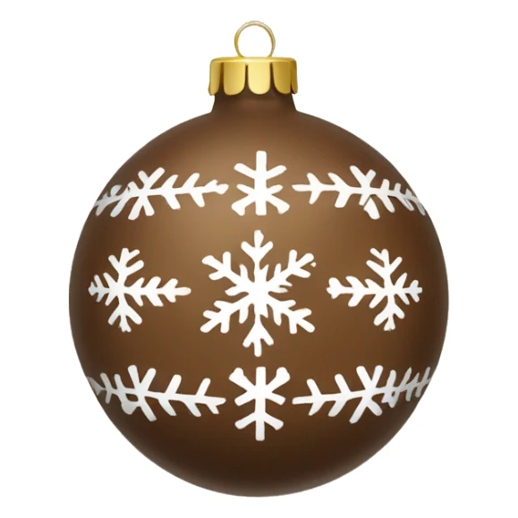 brown christmas ornament with winter pattern sticker