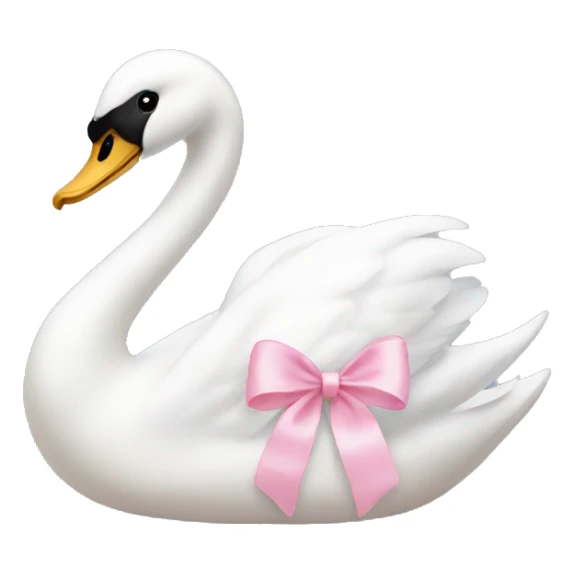 swan with light pink bow sticker