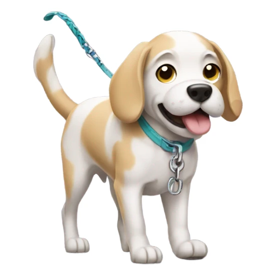 Dog walking on leash sticker