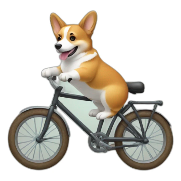 Corgi on a bike sticker
