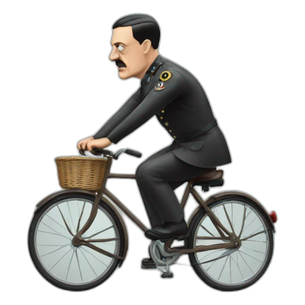 Hitler on a bike sticker