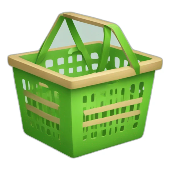 green shop basket sticker