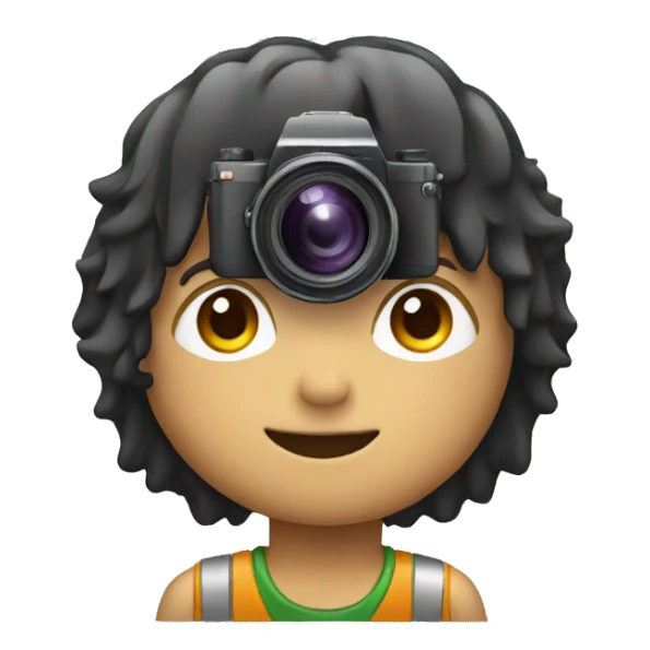 camera with boy sticker