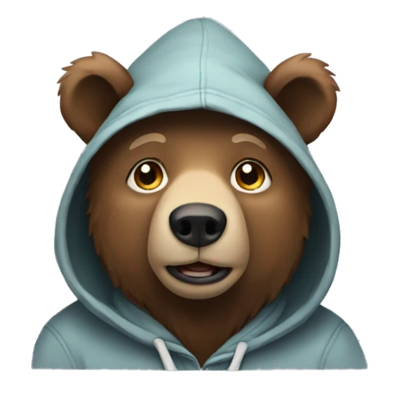 bear wearing hoodie sticker