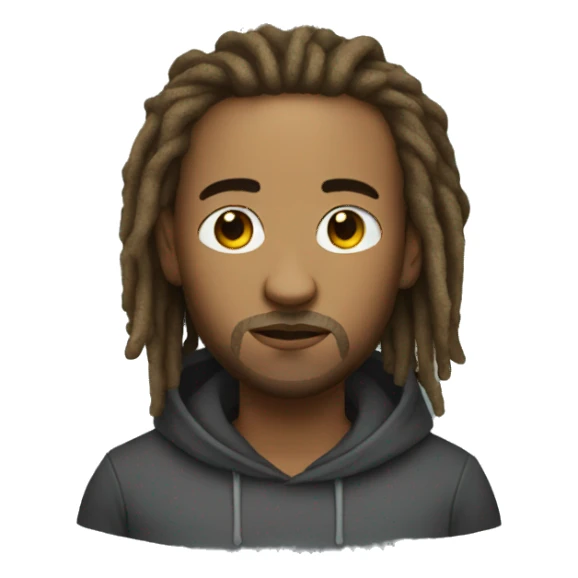 man with dreads wearing hoody sticker