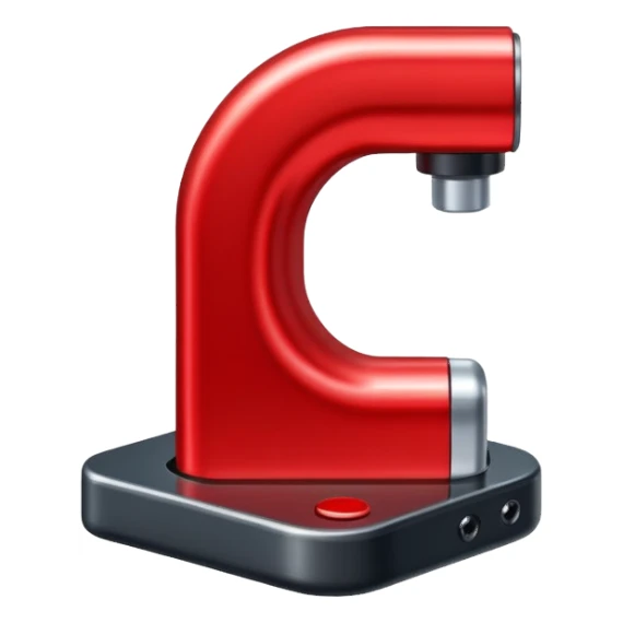 Red curved Electromagnet, magnet  sticker
