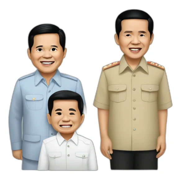 Prabowo Subianto and Jokowi west had a child sticker