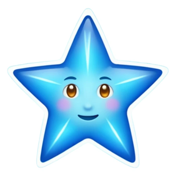 Make a shining bright blue star sticker